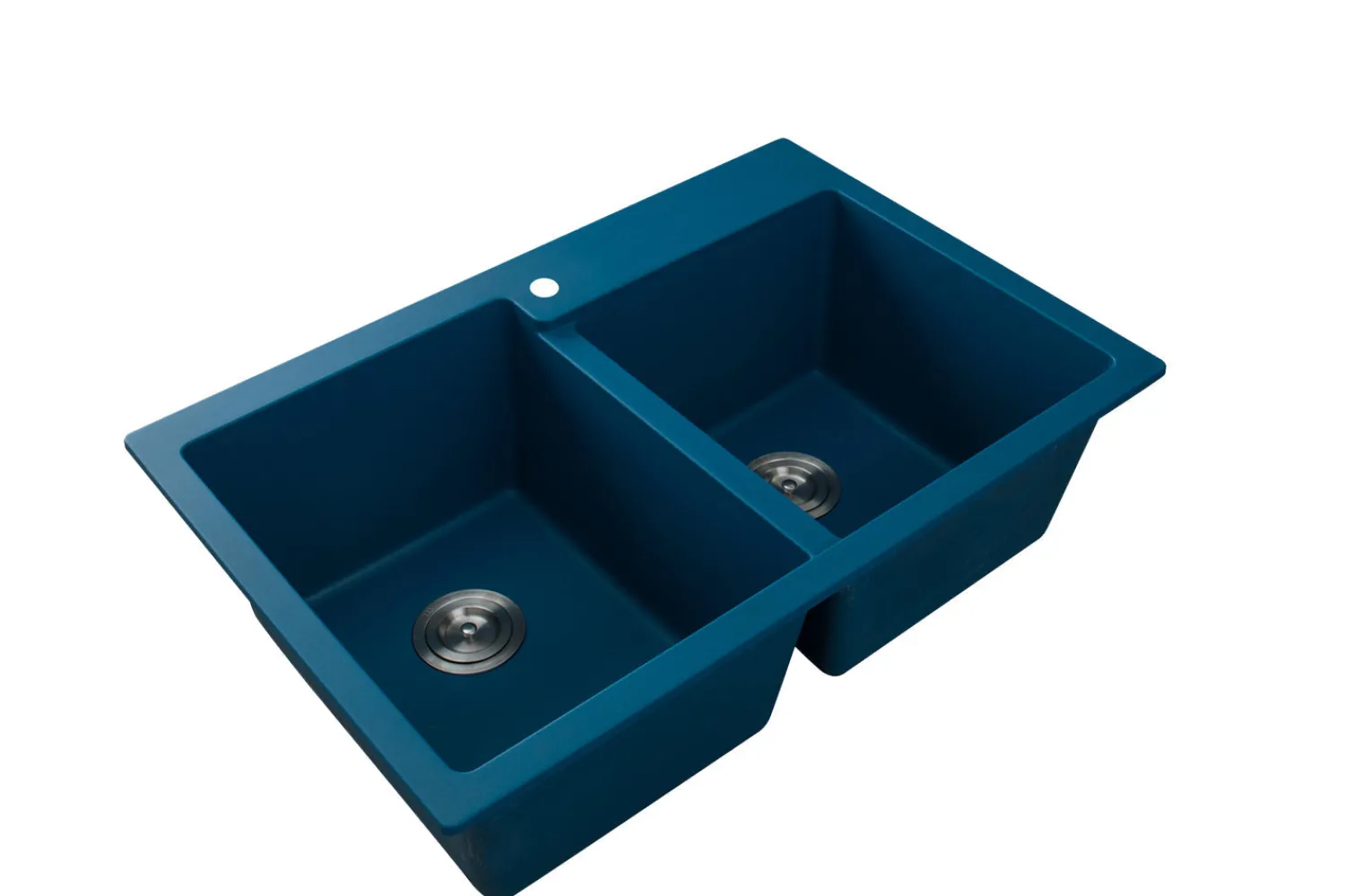 New 33 x 22" epiGranite Dual-Mount Granite Composite Double Bowl Kitchen Sink Drop-In / Top Mount Sinks|Double Bowl Sinks