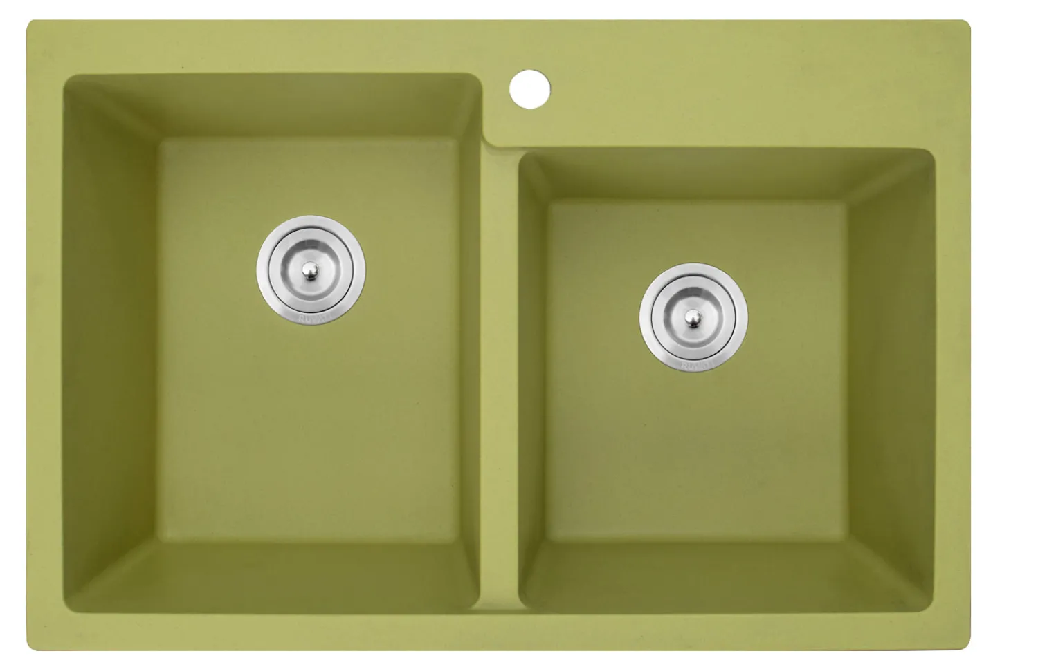New 33 x 22" epiGranite Dual-Mount Granite Composite Double Bowl Kitchen Sink Drop-In / Top Mount Sinks|Double Bowl Sinks