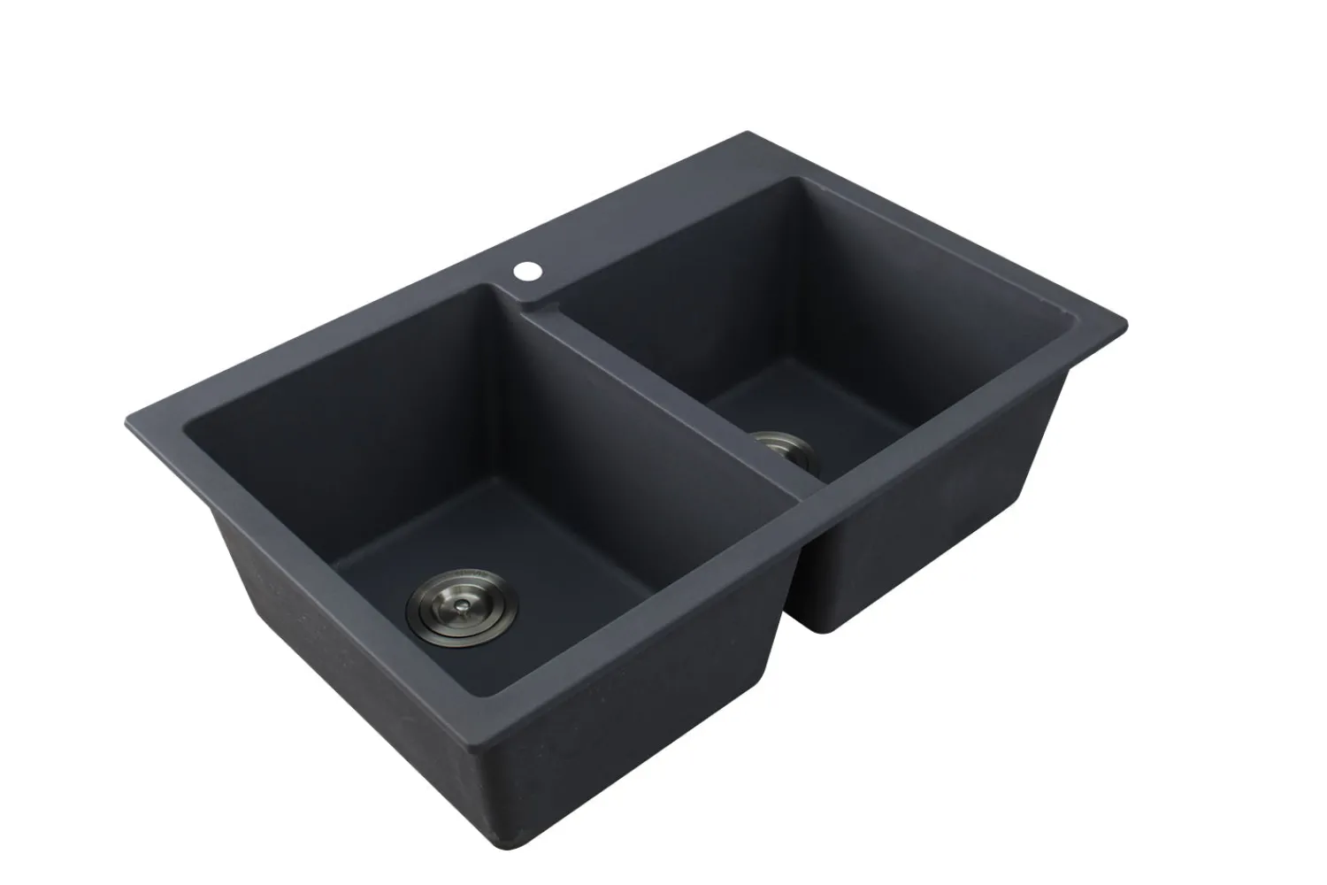 New 33 x 22" epiGranite Dual-Mount Granite Composite Double Bowl Kitchen Sink Drop-In / Top Mount Sinks|Double Bowl Sinks
