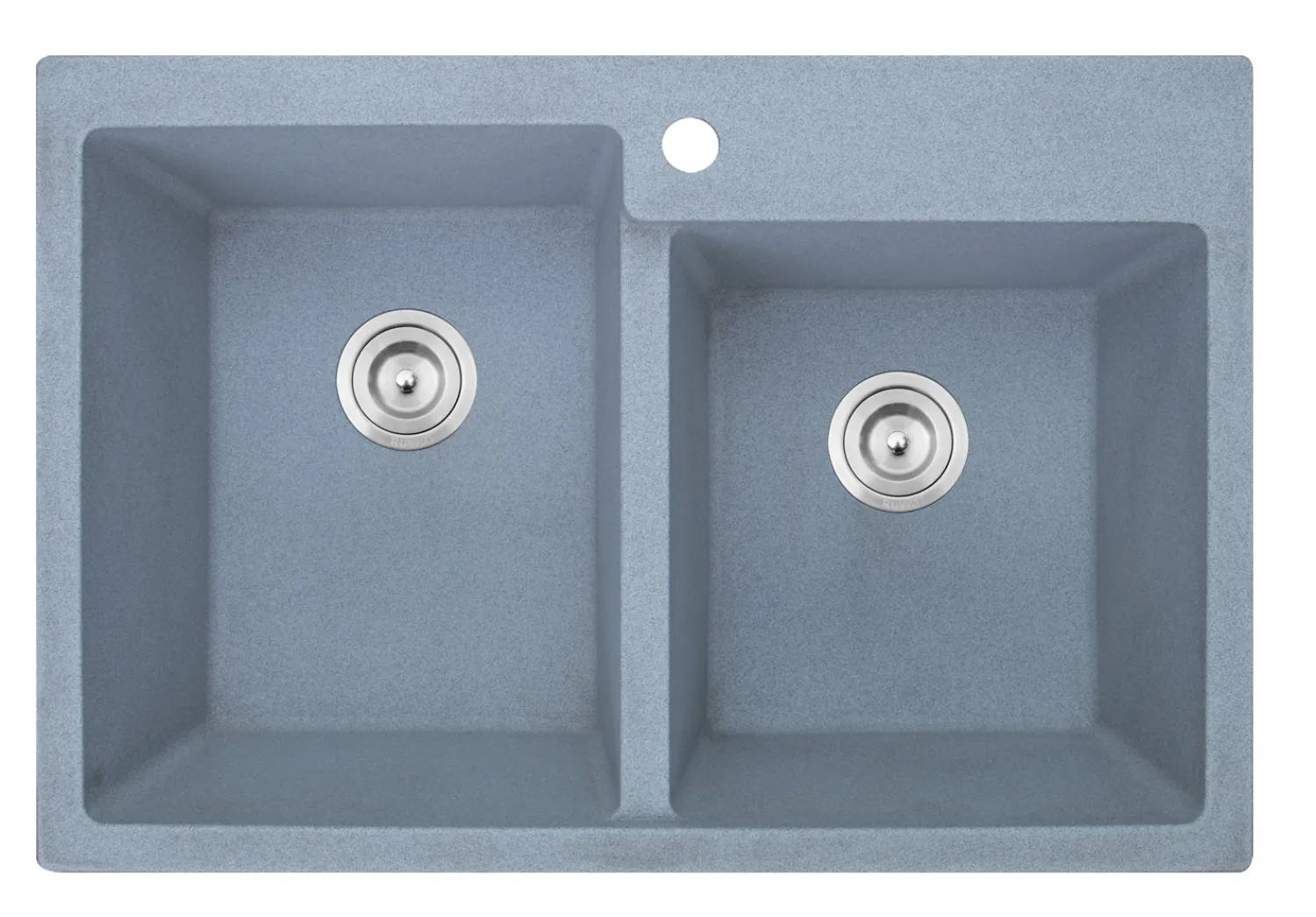 New 33 x 22" epiGranite Dual-Mount Granite Composite Double Bowl Kitchen Sink Drop-In / Top Mount Sinks|Double Bowl Sinks
