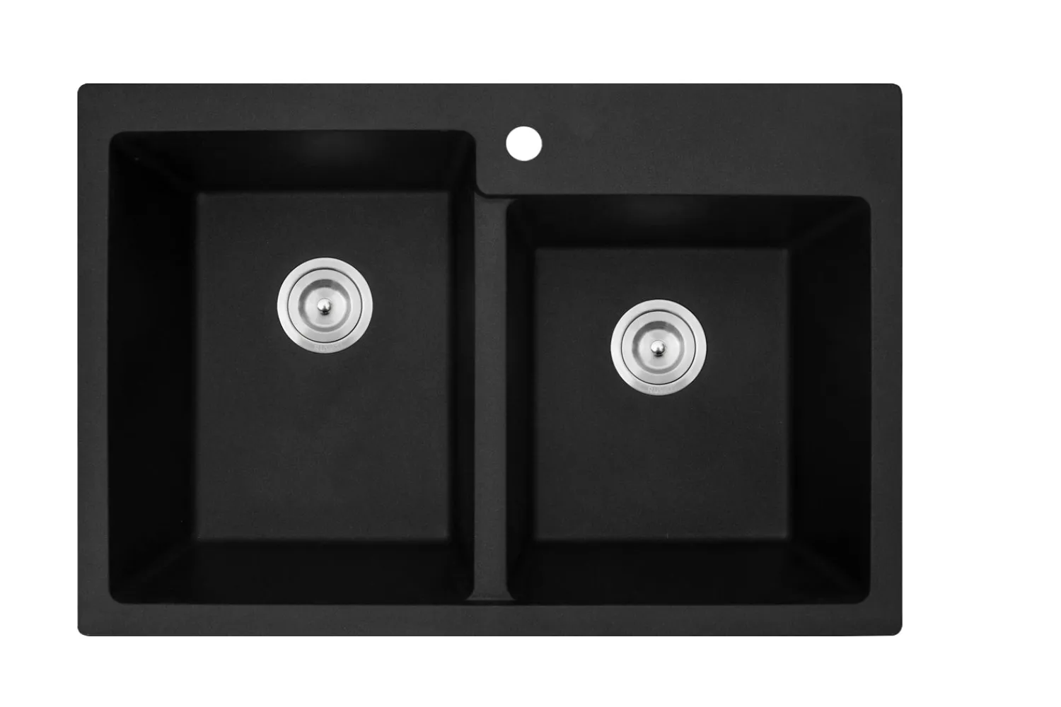 New 33 x 22" epiGranite Dual-Mount Granite Composite Double Bowl Kitchen Sink Drop-In / Top Mount Sinks|Double Bowl Sinks