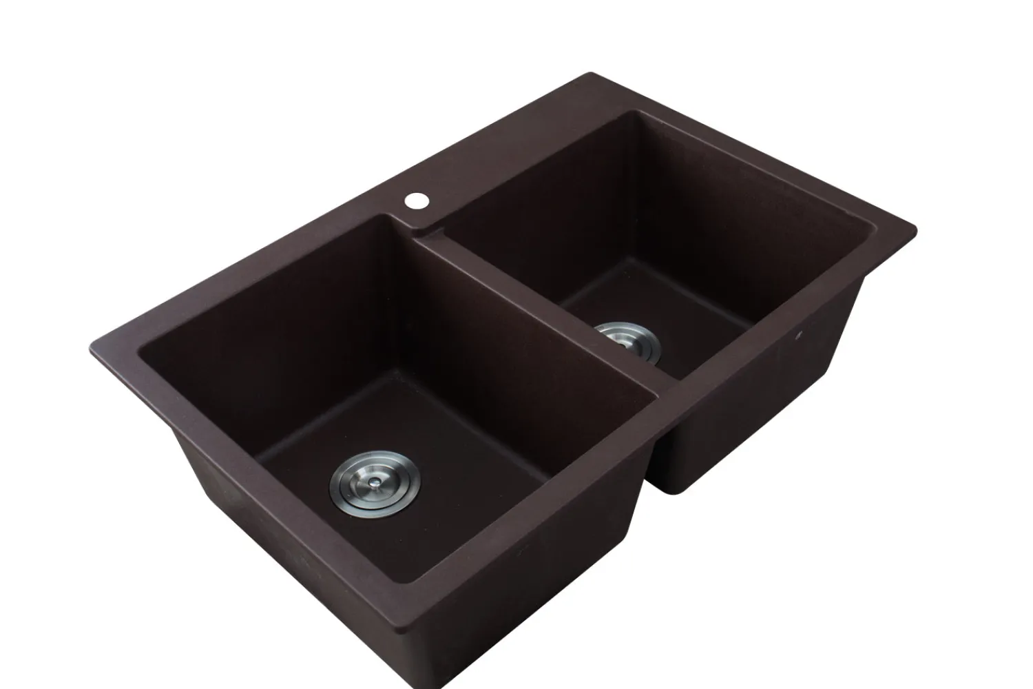 New 33 x 22" epiGranite Dual-Mount Granite Composite Double Bowl Kitchen Sink Drop-In / Top Mount Sinks|Double Bowl Sinks