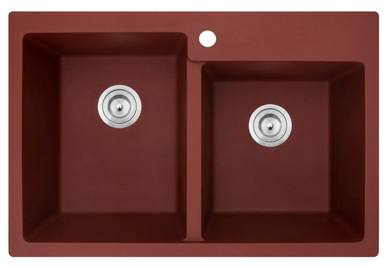 New 33 x 22" epiGranite Dual-Mount Granite Composite Double Bowl Kitchen Sink Drop-In / Top Mount Sinks|Double Bowl Sinks