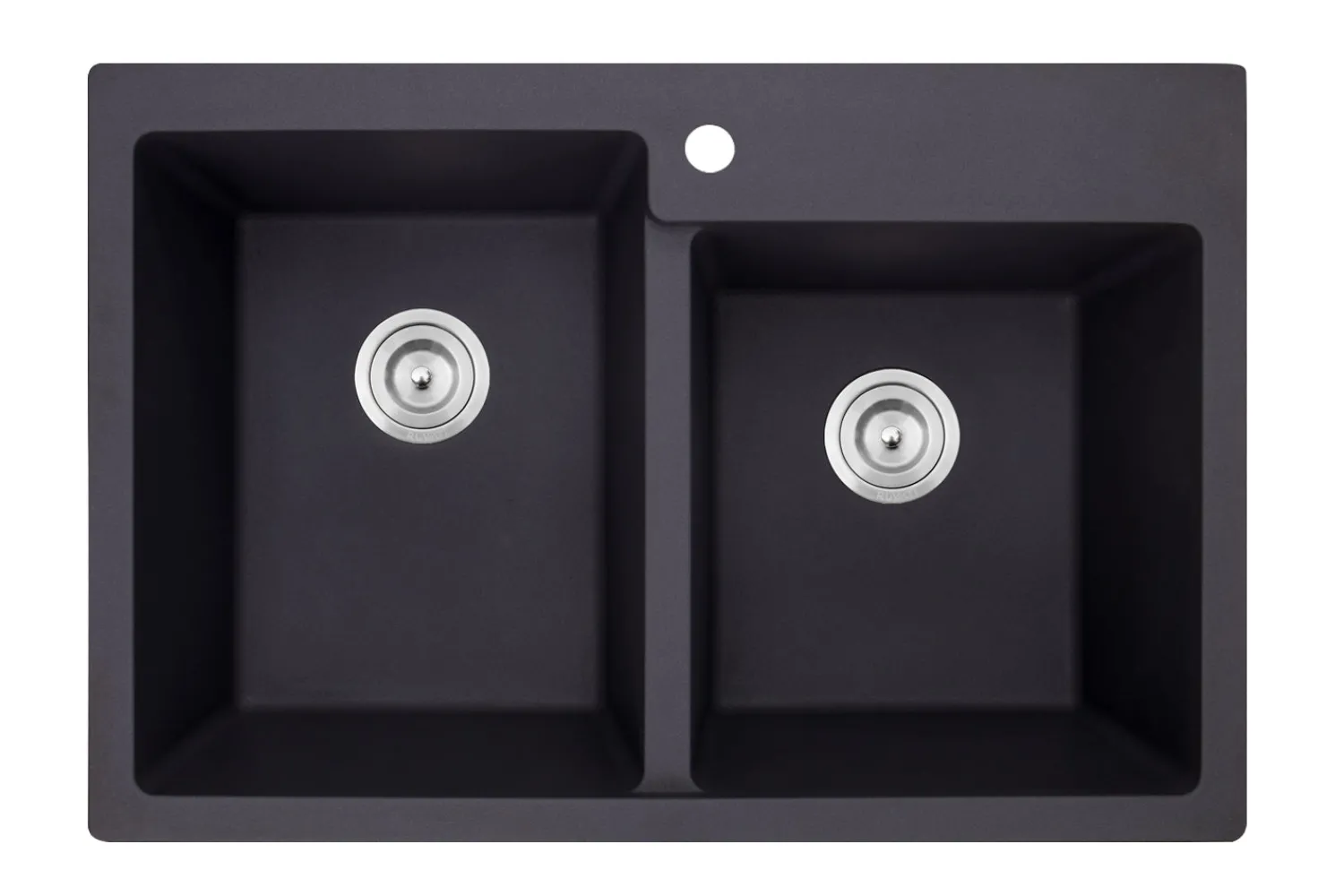 New 33 x 22" epiGranite Dual-Mount Granite Composite Double Bowl Kitchen Sink Drop-In / Top Mount Sinks|Double Bowl Sinks