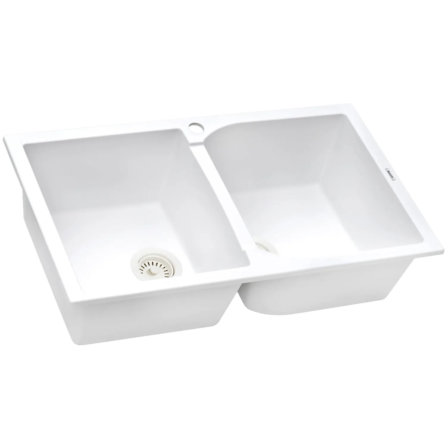 Outlet 34 x 20" epiGranite Dual-Mount Granite Composite Double Bowl Kitchen Sink Drop-In / Top Mount Sinks|Sinks For Tight Spaces