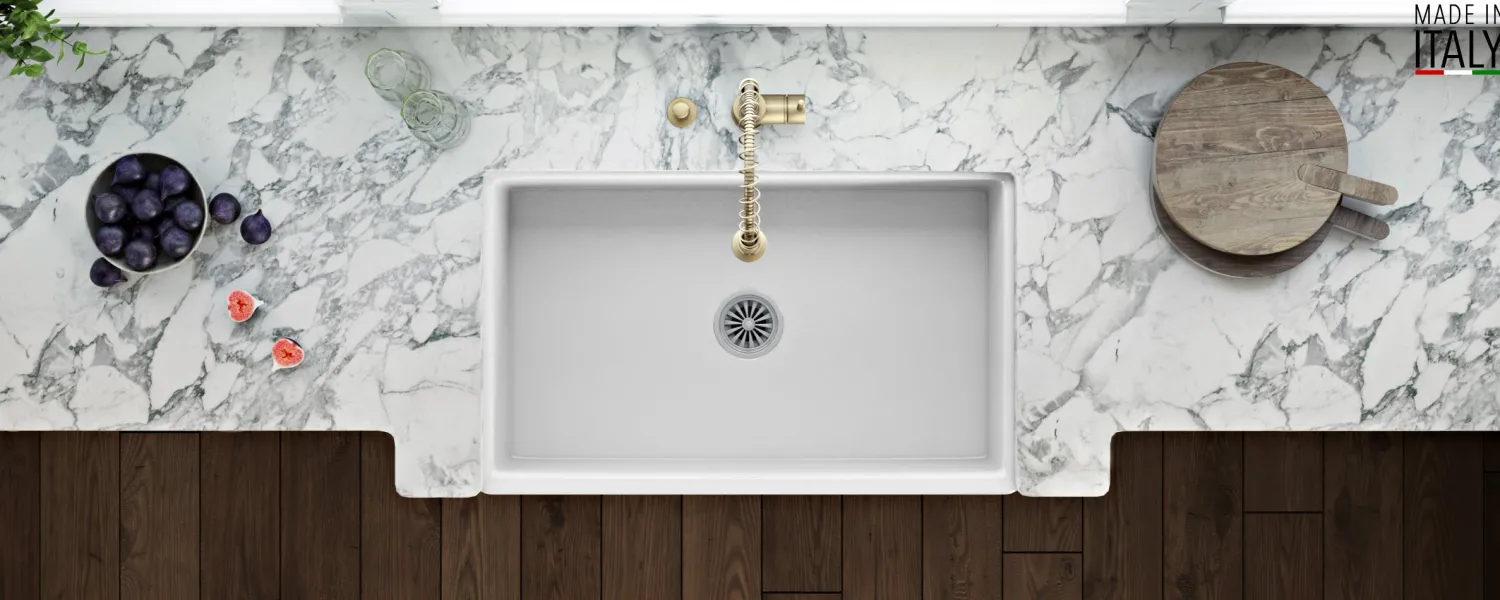 Sale 30 x 20" Fireclay Reversible Farmhouse Apron-Front Kitchen Sink Single Bowl Single Bowl Sinks|Apron Front / Farmhouse Sinks