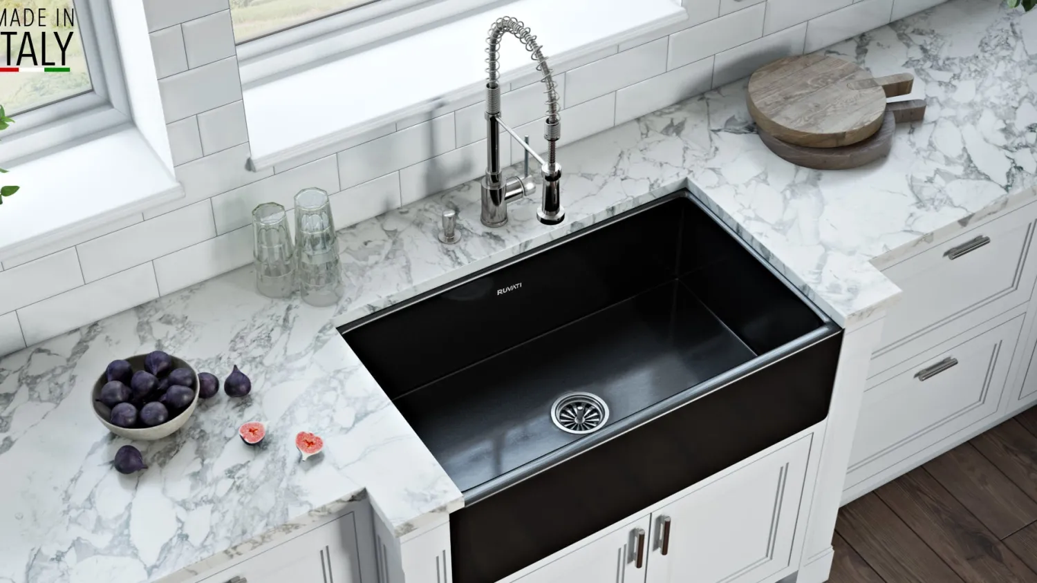Sale 30 x 20" Fireclay Reversible Farmhouse Apron-Front Kitchen Sink Single Bowl Single Bowl Sinks|Apron Front / Farmhouse Sinks