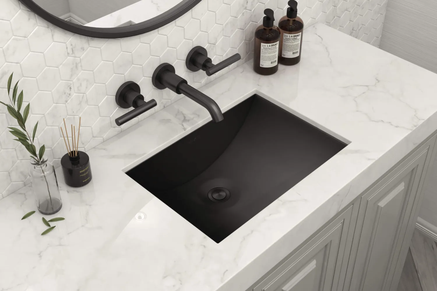 Online 30 x 14" Gunmetal Stainless Steel Undermount Rectangular Bathroom Sink Undermount|Gunmetal, Brass, & Gold