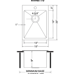 Discount 15" x 20" Gunmetal Topmount Bar Prep Sink Gunmetal, Brass, & Gold|Sinks For Tight Spaces