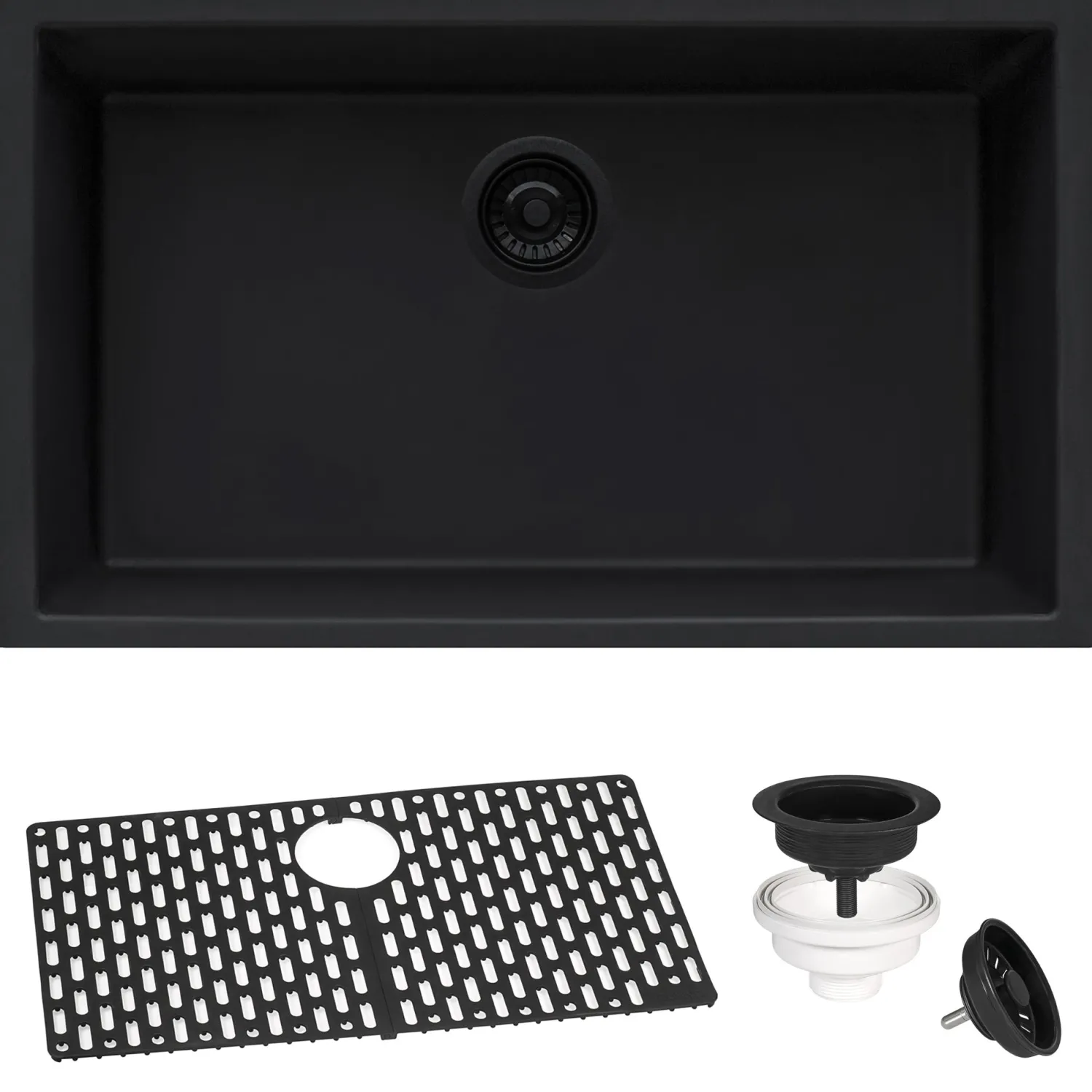 Best 30 x 18 inch Granite Composite Undermount Single Bowl Kitchen Sink RVG2030 Single Bowl Sinks|Undermount Sinks