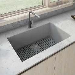 Best 30 x 18 inch Granite Composite Undermount Single Bowl Kitchen Sink RVG2030 Single Bowl Sinks|Undermount Sinks