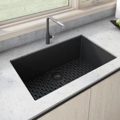 Best 30 x 18 inch Granite Composite Undermount Single Bowl Kitchen Sink RVG2030 Single Bowl Sinks|Undermount Sinks