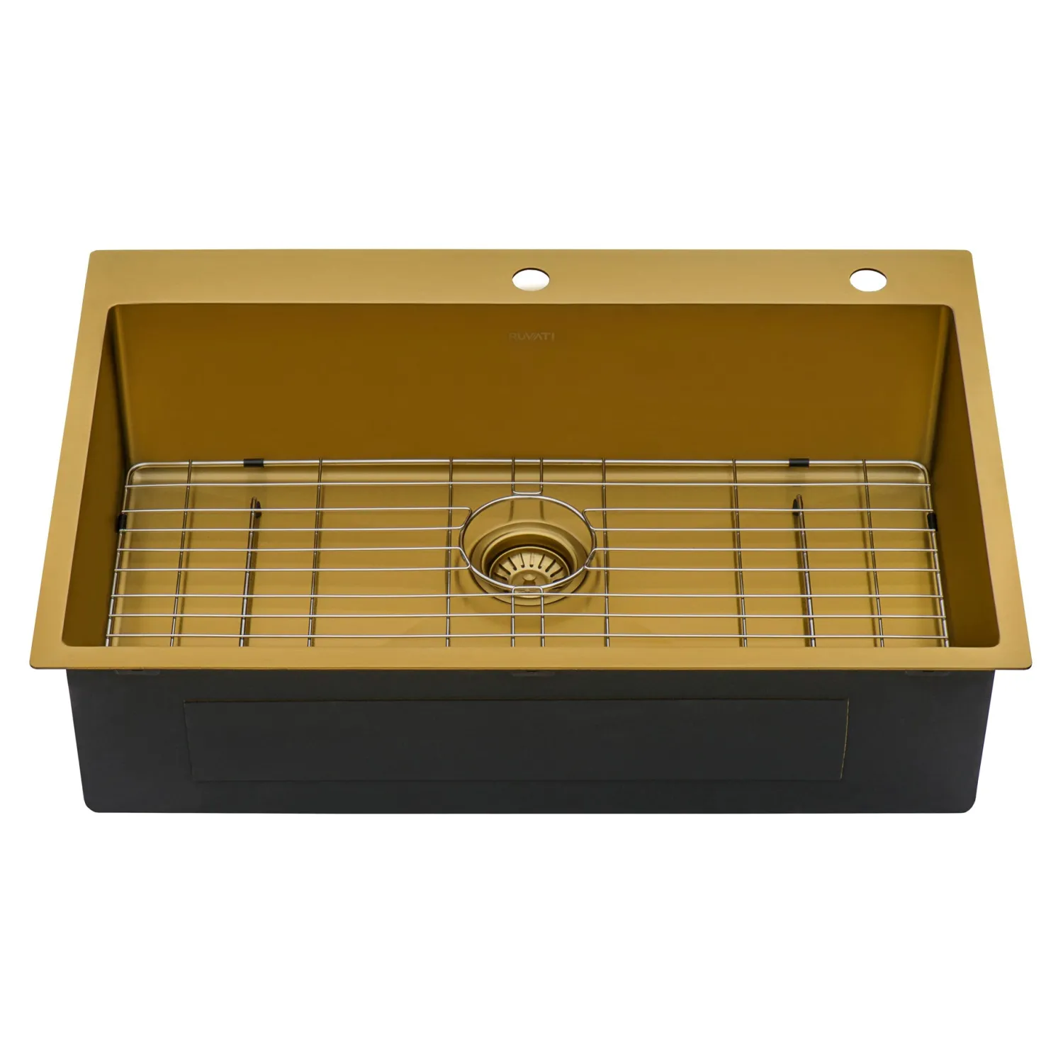 New 33" x 22" Matte Gold Stainless Steel Topmount Single Bowl Kitchen Sink Drop-In / Top Mount Sinks|Stainless Steel Sinks