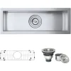 Online 23" x 8" Narrow Trough Undermount 16 Gauge Stainless Steel Single Bowl Bar Prep Sink Sinks For Tight Spaces|Bar / Prep Sinks
