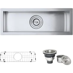 Online 23" x 8" Narrow Trough Undermount 16 Gauge Stainless Steel Single Bowl Bar Prep Sink Sinks For Tight Spaces|Bar / Prep Sinks