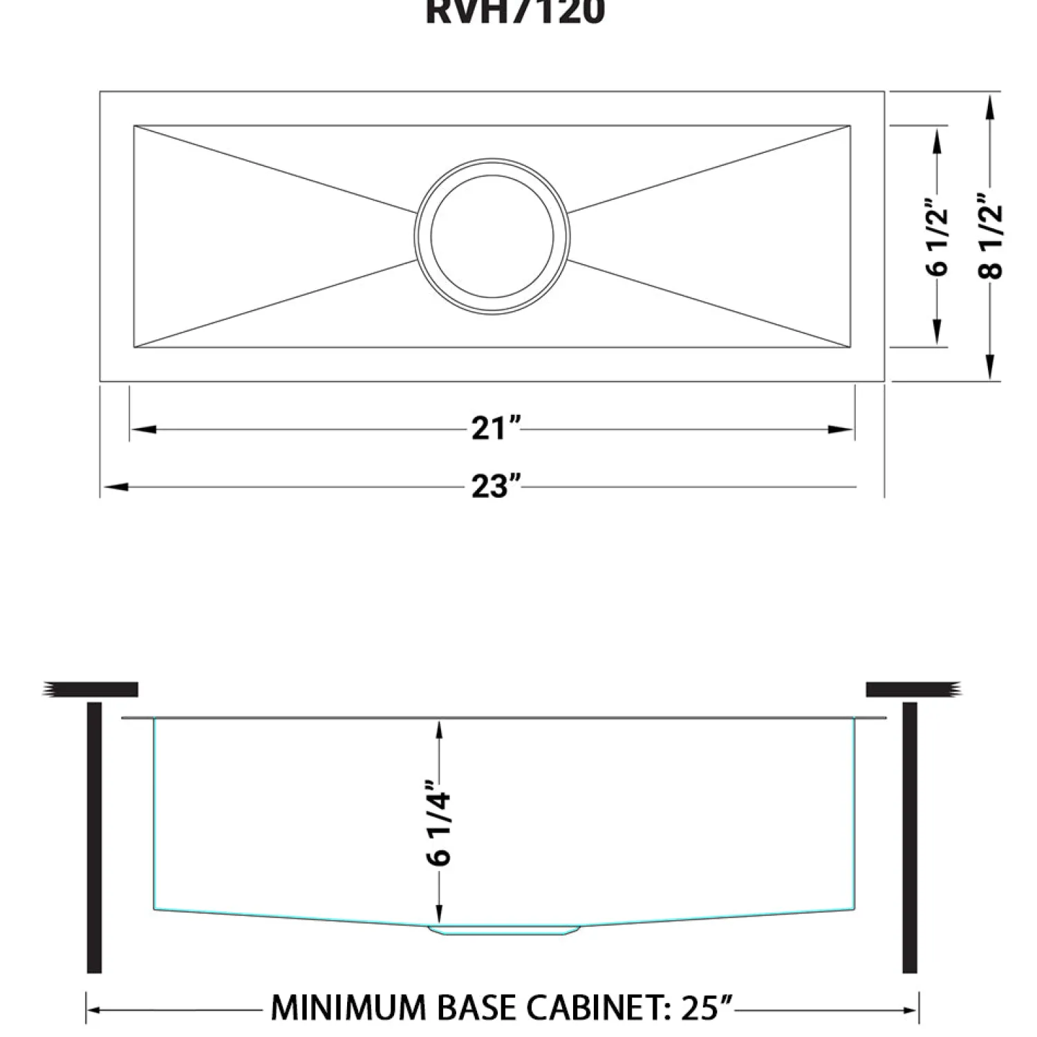 Online 23" x 8" Narrow Trough Undermount 16 Gauge Stainless Steel Single Bowl Bar Prep Sink Sinks For Tight Spaces|Bar / Prep Sinks