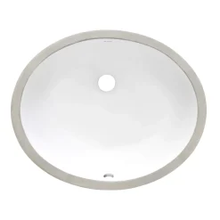 Best 15" x 12" Oval Undermount Bathroom Sink in White Undermount