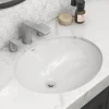 New 16" x 13" Oval Undermount Bathroom Sink in White Undermount