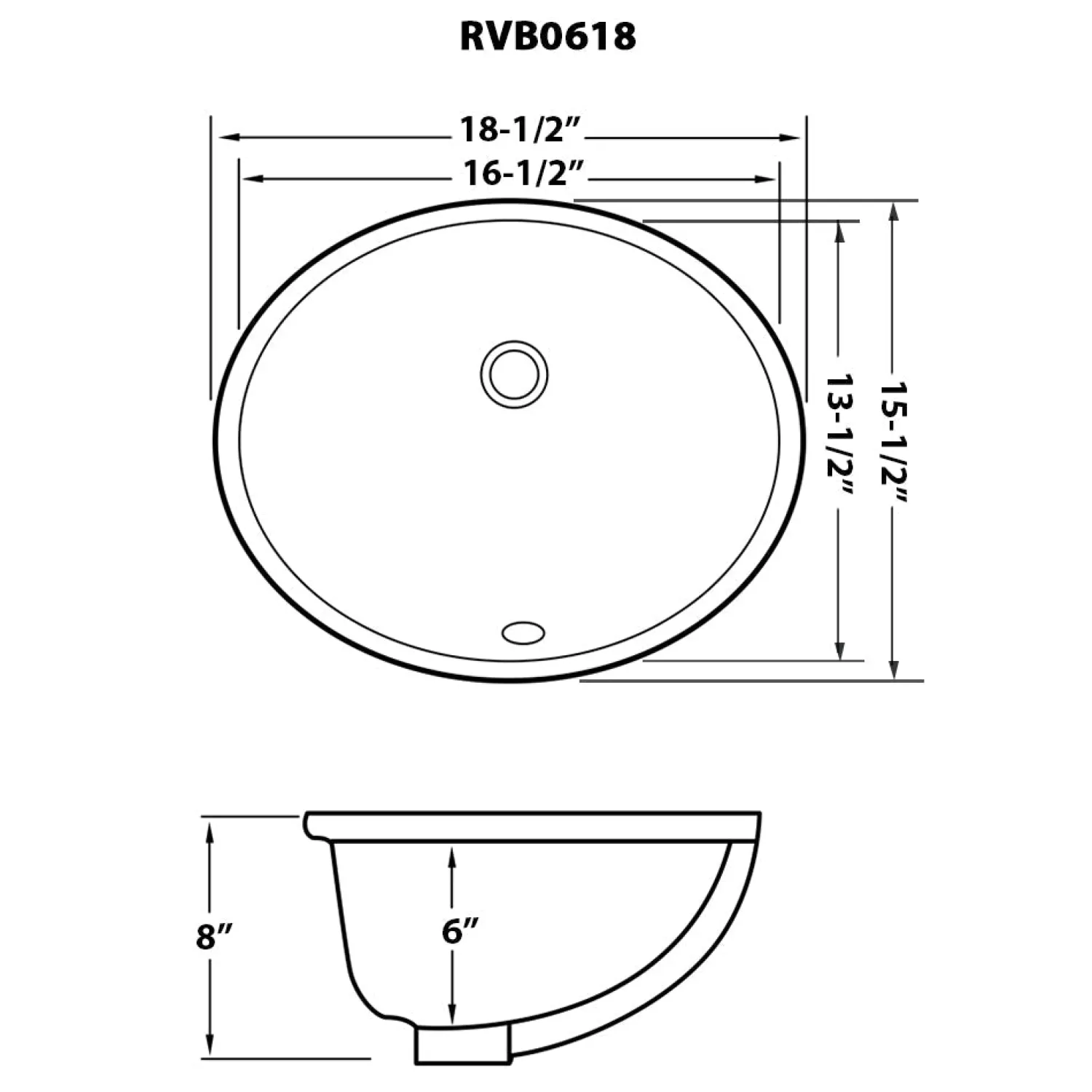 New 16" x 13" Oval Undermount Bathroom Sink in White Undermount