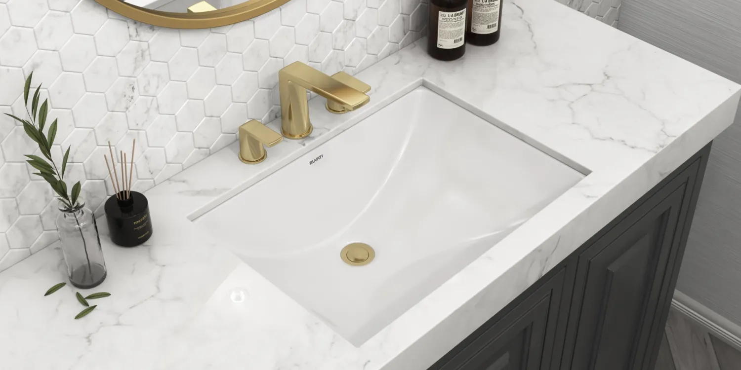 Clearance 17" x 12" Rectangular Undermount Bathroom Sink in White Undermount