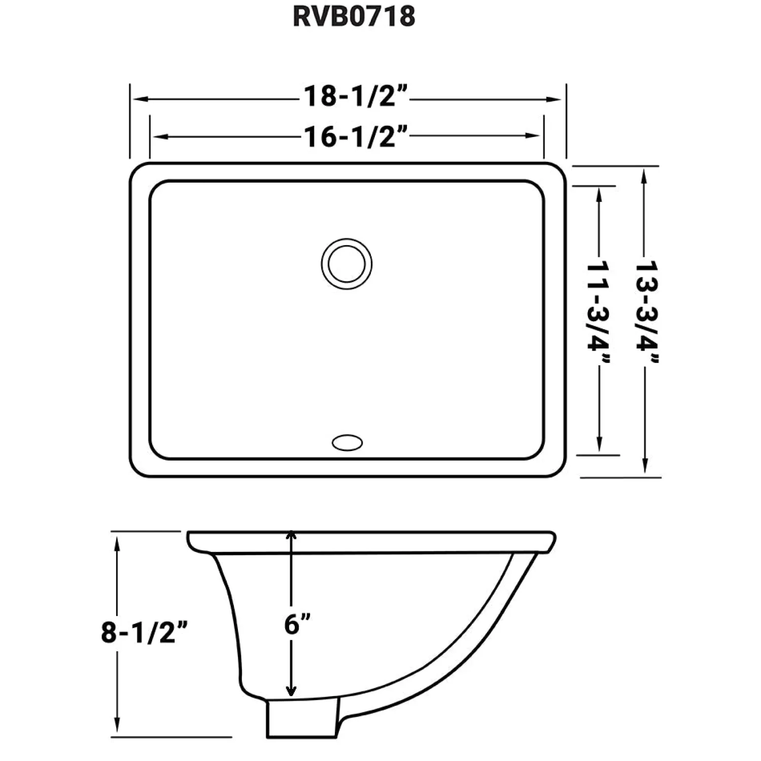 Clearance 17" x 12" Rectangular Undermount Bathroom Sink in White Undermount