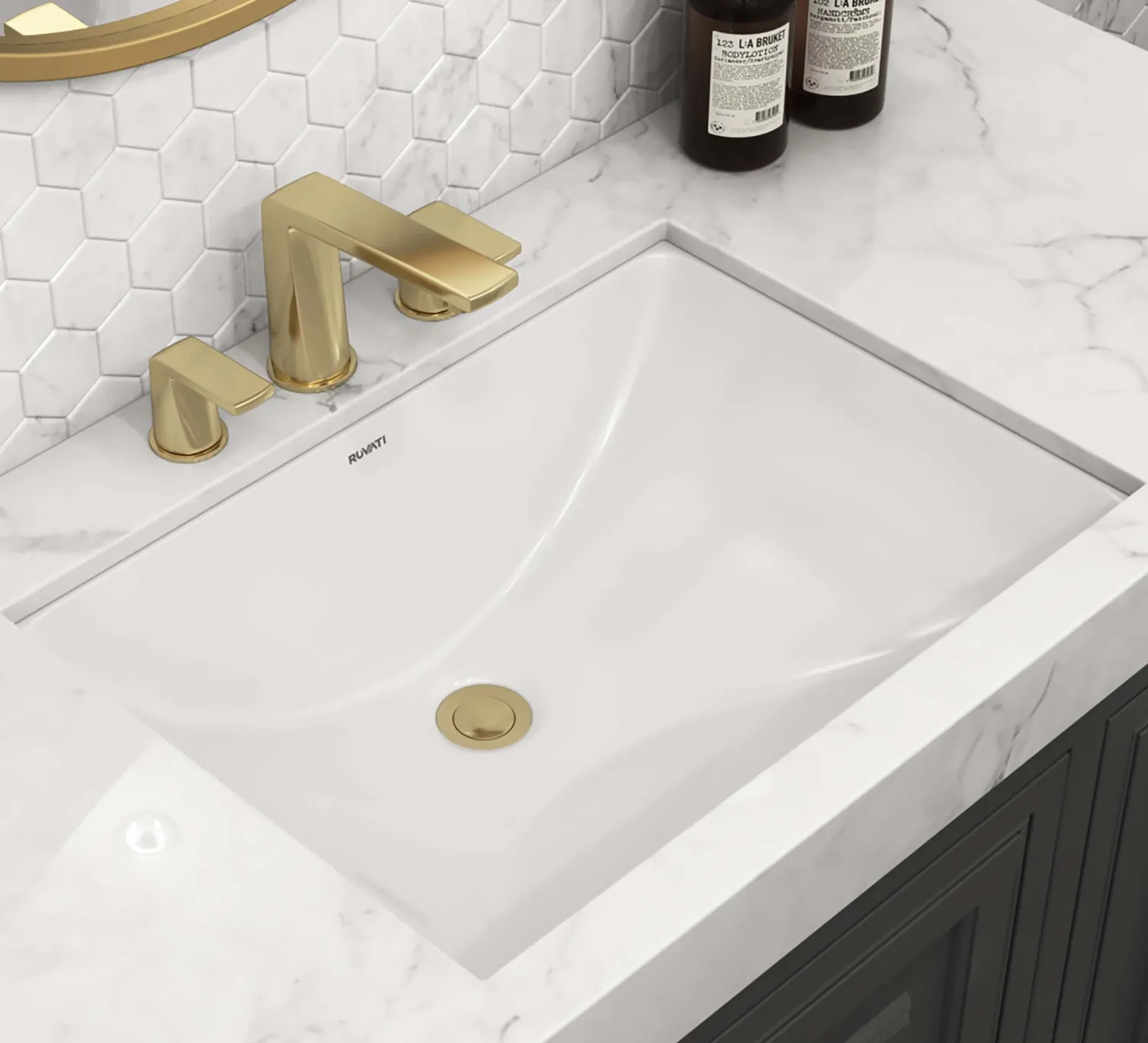 Clearance 17" x 12" Rectangular Undermount Bathroom Sink in White Undermount