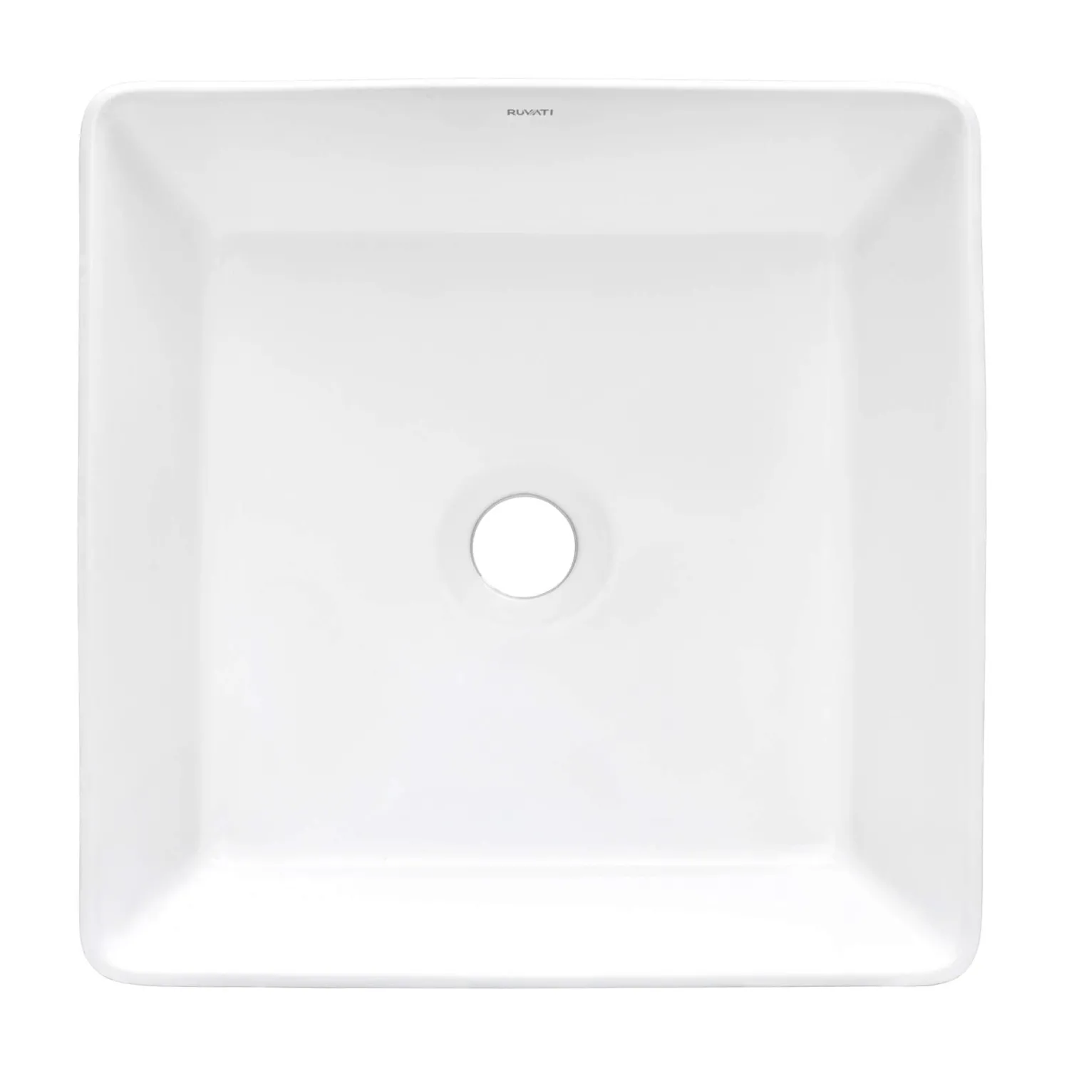 Online 15" x 15" Square Bathroom Vessel Sink in White Above Counter / Vessel Sinks