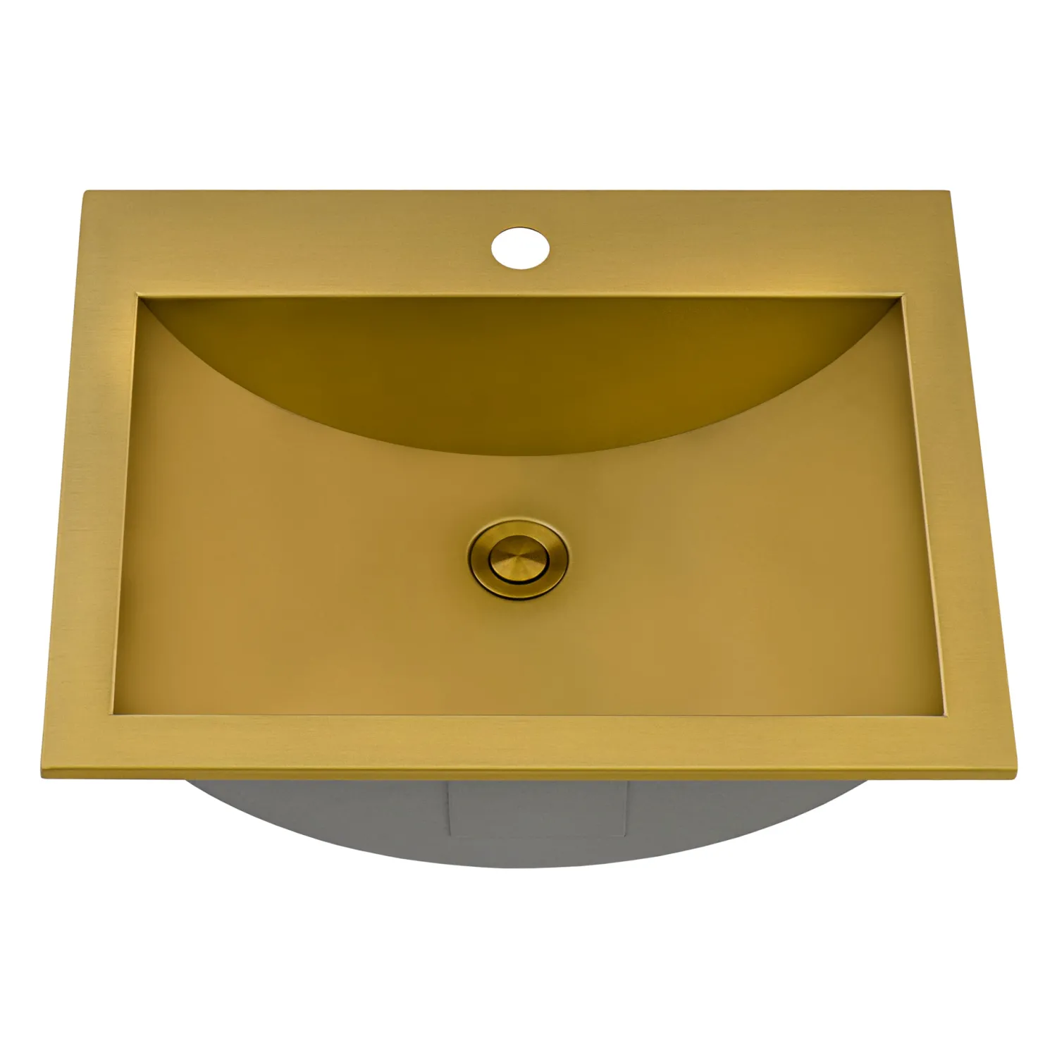 Clearance 21" x 17" Topmount Brushed Gold Stainless Steel Bathroom Sink Stainless Steel Sinks|Drop-In / Top Mount Sinks