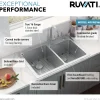Sale 33" x 22" Topmount 60/40 Double Bowl 16 Gauge Stainless Steel Kitchen Sink Drop-In / Top Mount Sinks|Stainless Steel Sinks