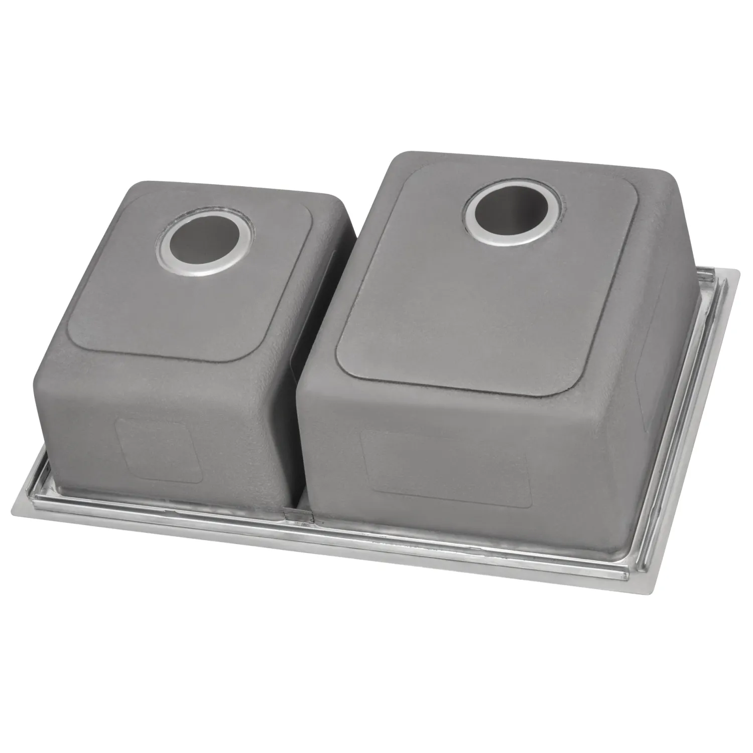 Sale 33" x 22" Topmount 60/40 Double Bowl 16 Gauge Stainless Steel Kitchen Sink Drop-In / Top Mount Sinks|Stainless Steel Sinks