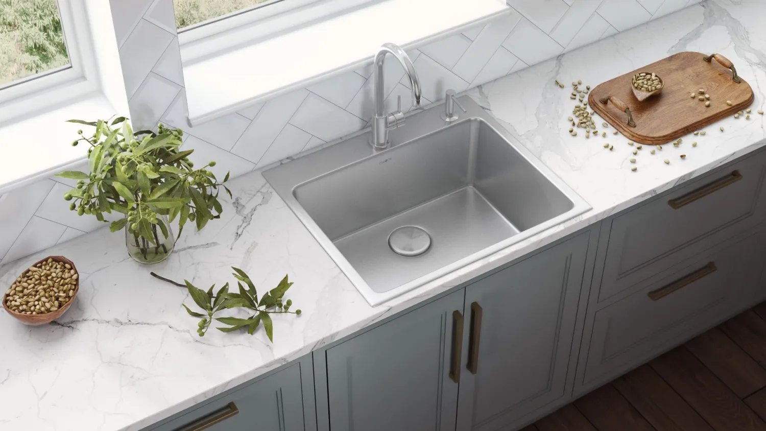 Best 23" x 20" Topmount 16 Gauge Stainless Steel Kitchen Sink Drop-In / Top Mount Sinks|Stainless Steel Sinks