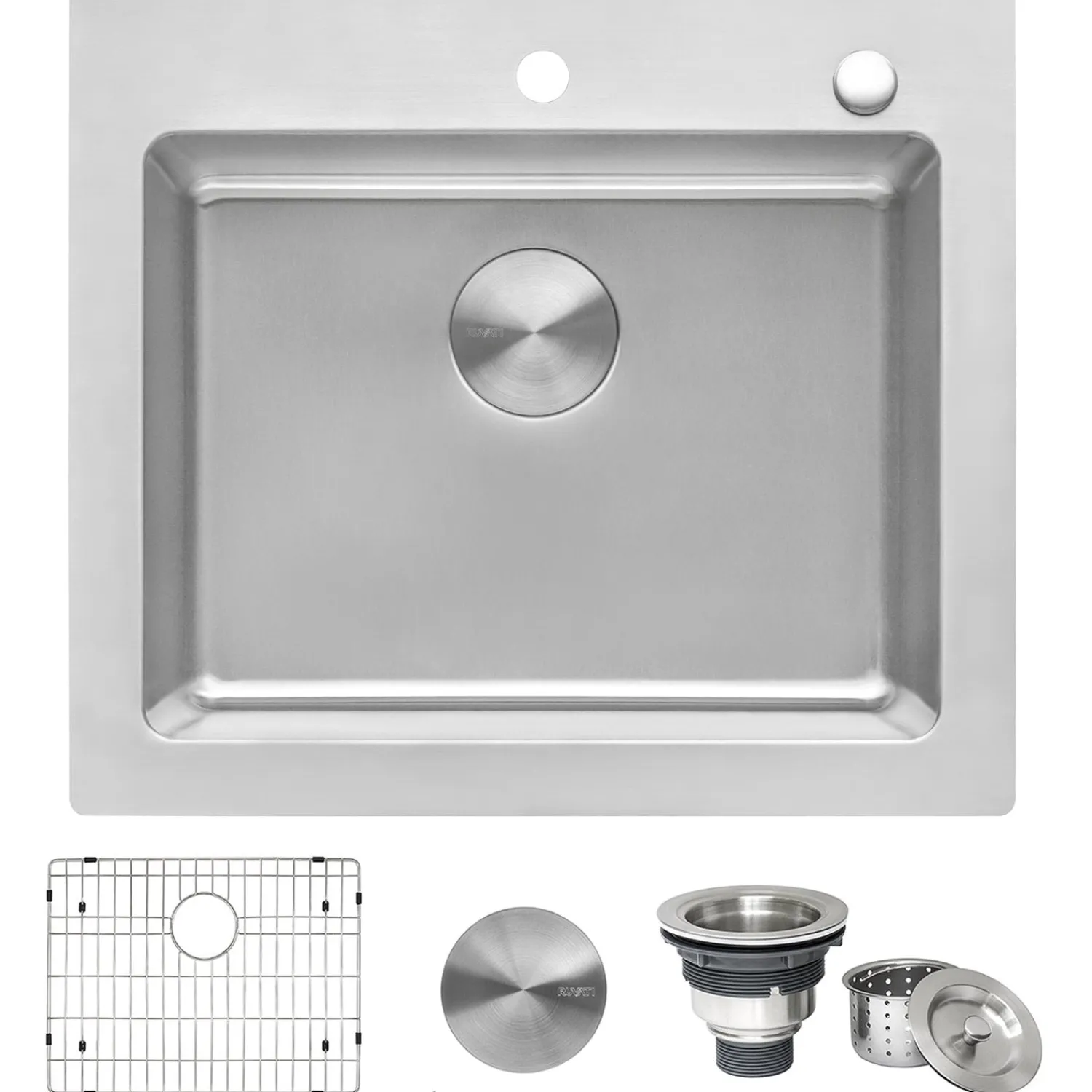 Hot 25" x 22" Topmount 16 Gauge Stainless Steel Kitchen Sink Drop-In / Top Mount Sinks|Stainless Steel Sinks