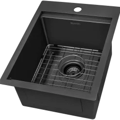 Sale 15" x 20" Topmount Gunmetal Stainless Workstation Bar Sink Gunmetal, Brass, & Gold|Sinks For Tight Spaces
