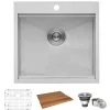 Sale 21" x 20" Topmount Laundry Utility Workstation Sink | 12" Deep Drop-In / Top Mount Sinks|Stainless Steel Sinks