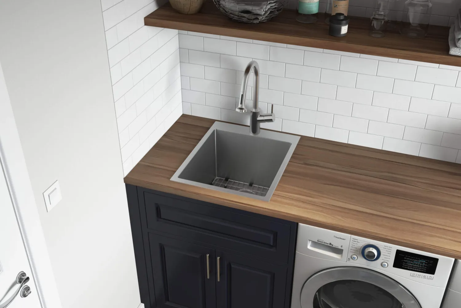 Online 18" x 22" Topmount Laundry Utility Sink | 12" Deep Drop-In / Top Mount Sinks|Stainless Steel Sinks