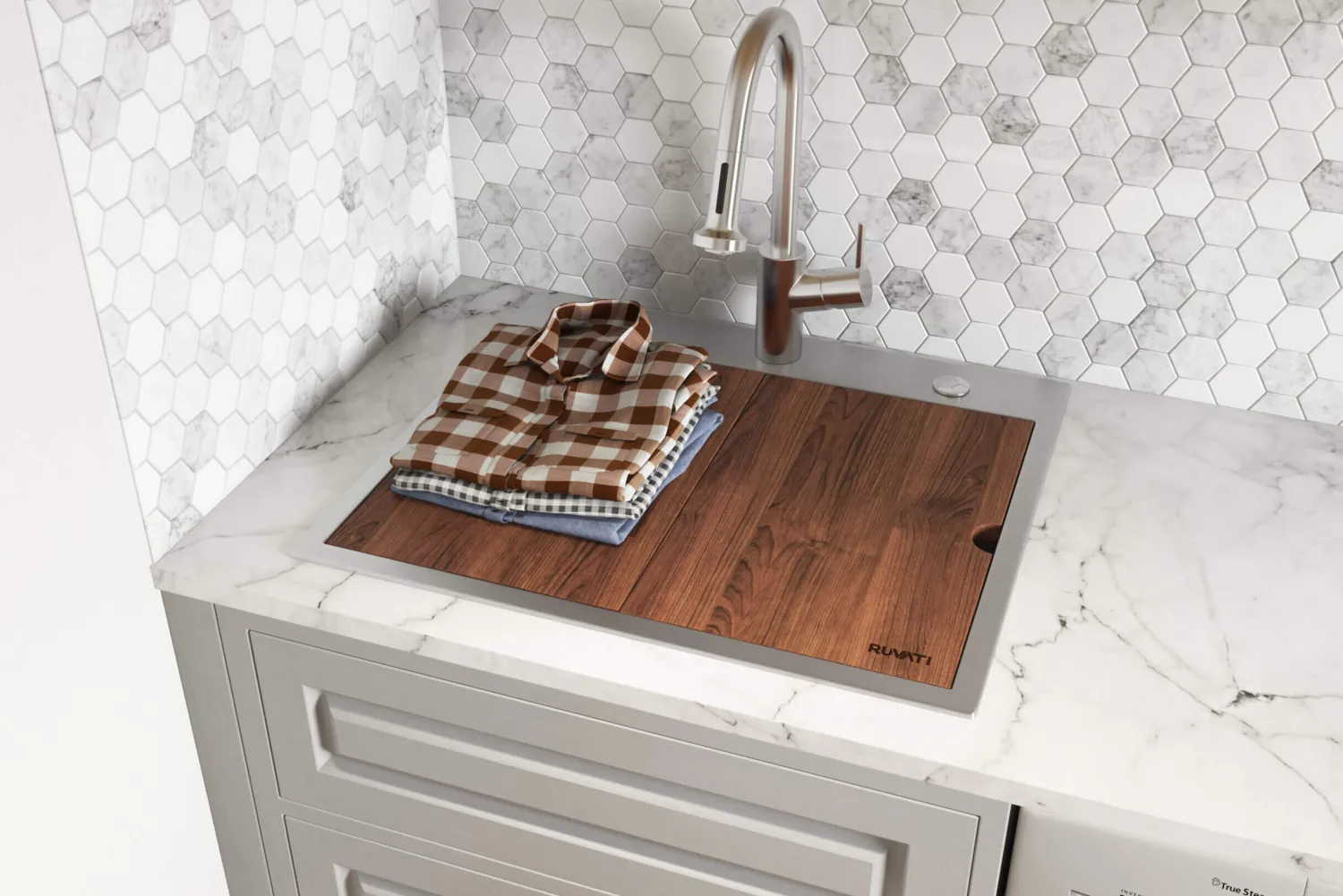 21" x 20" Topmount Laundry Utility Workstation Sink | 12" Deep Drop-In / Top Mount Sinks|Sinks For Tight Spaces