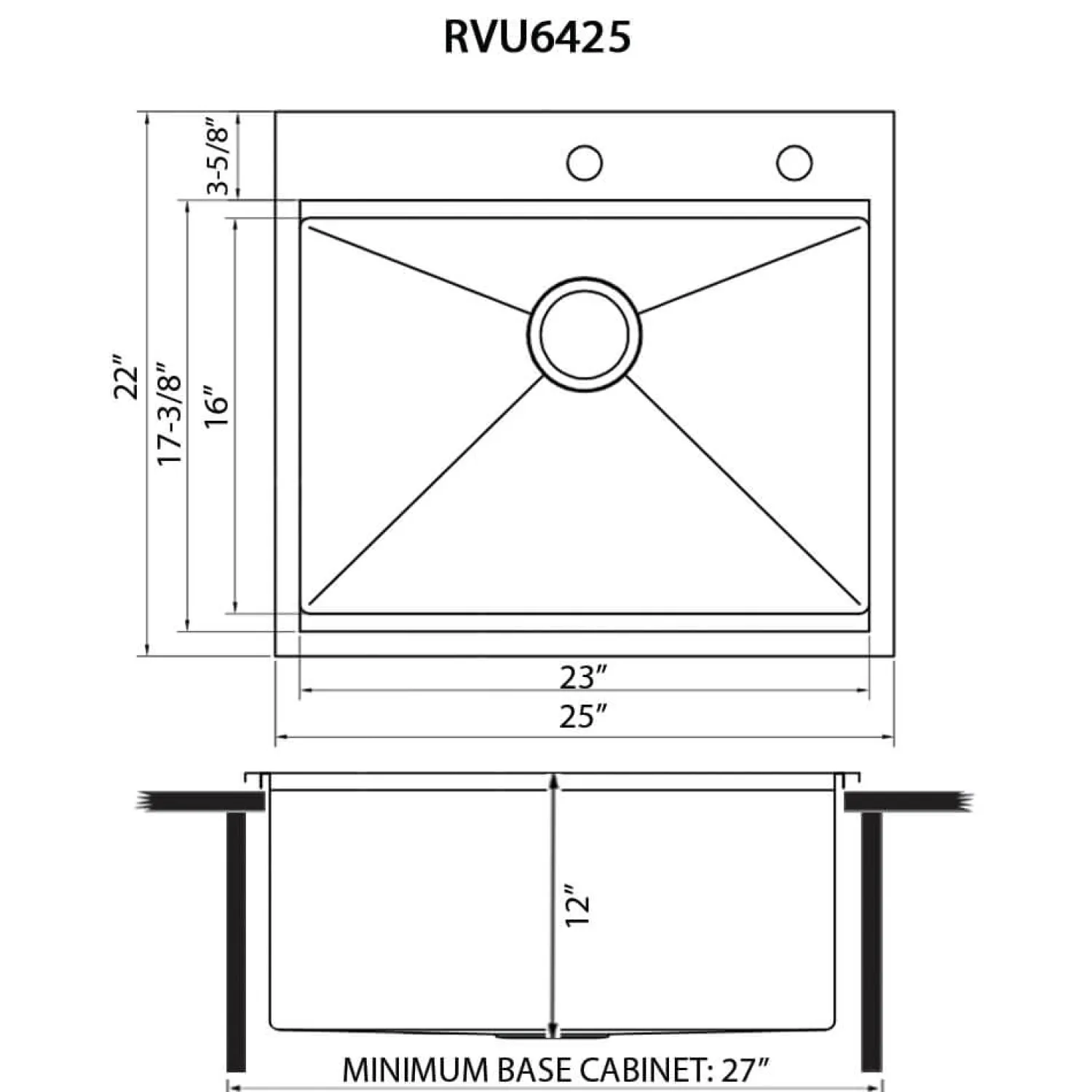 21" x 20" Topmount Laundry Utility Workstation Sink | 12" Deep Drop-In / Top Mount Sinks|Sinks For Tight Spaces