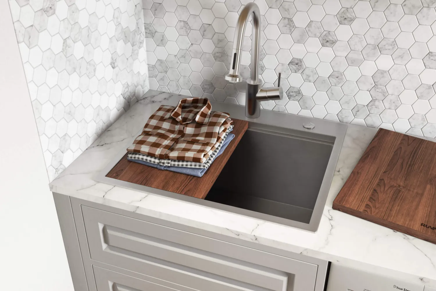 21" x 20" Topmount Laundry Utility Workstation Sink | 12" Deep Drop-In / Top Mount Sinks|Sinks For Tight Spaces