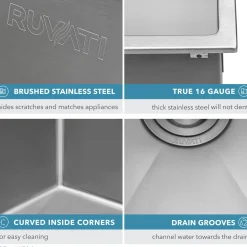 18" x 20" Topmount Prep Sink in 16 Gauge Stainless Sinks For Tight Spaces|Bar / Prep Sinks