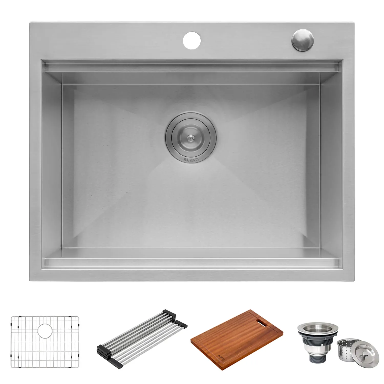 Best 23" x 20" Topmount Workstation Kitchen Sink Drop-In / Top Mount Sinks|Sinks For Tight Spaces