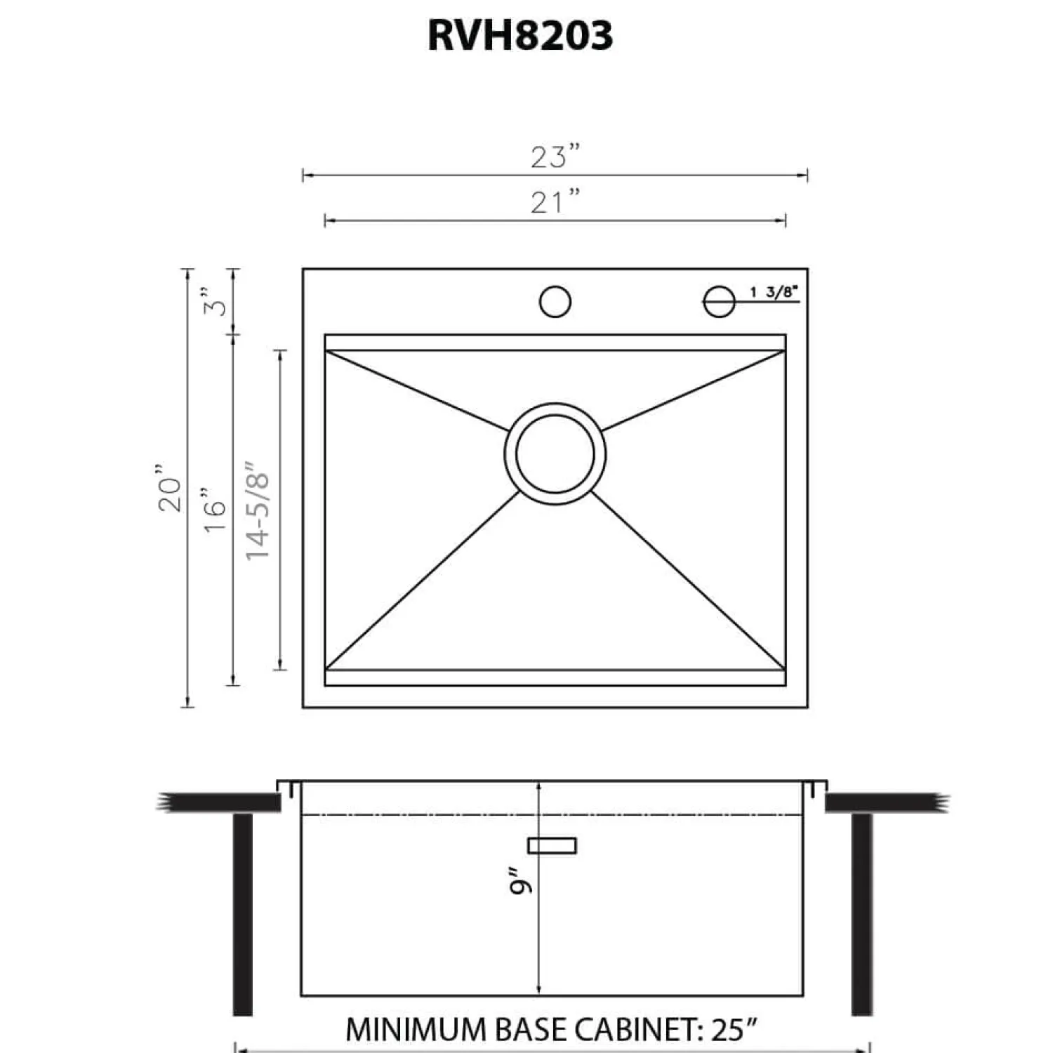 Best 23" x 20" Topmount Workstation Kitchen Sink Drop-In / Top Mount Sinks|Sinks For Tight Spaces