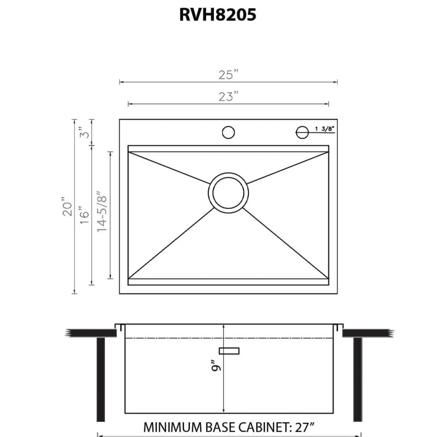 Hot 25" x 20" Topmount Workstation Kitchen Sink Drop-In / Top Mount Sinks|Sinks For Tight Spaces