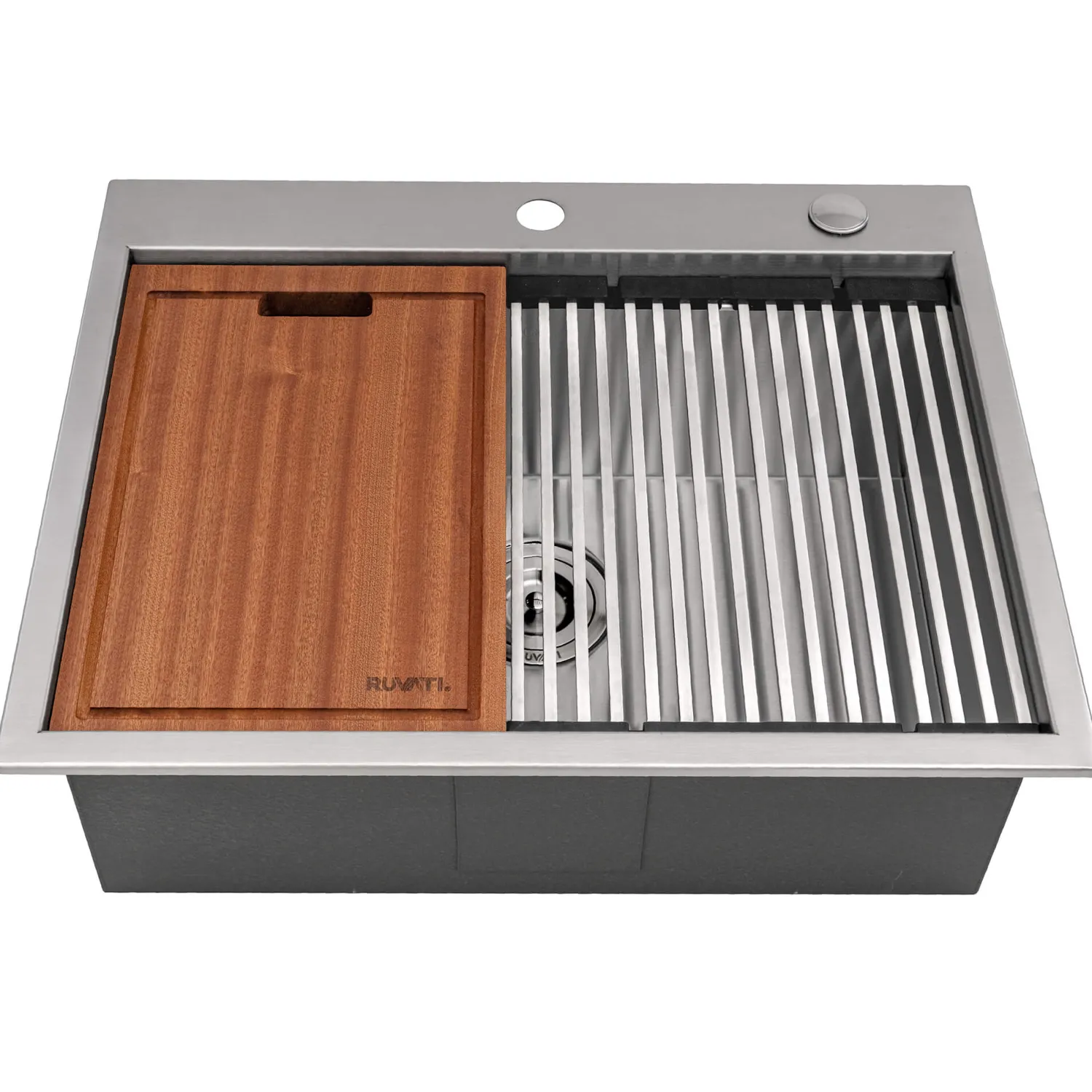 Hot 25" x 20" Topmount Workstation Kitchen Sink Drop-In / Top Mount Sinks|Sinks For Tight Spaces