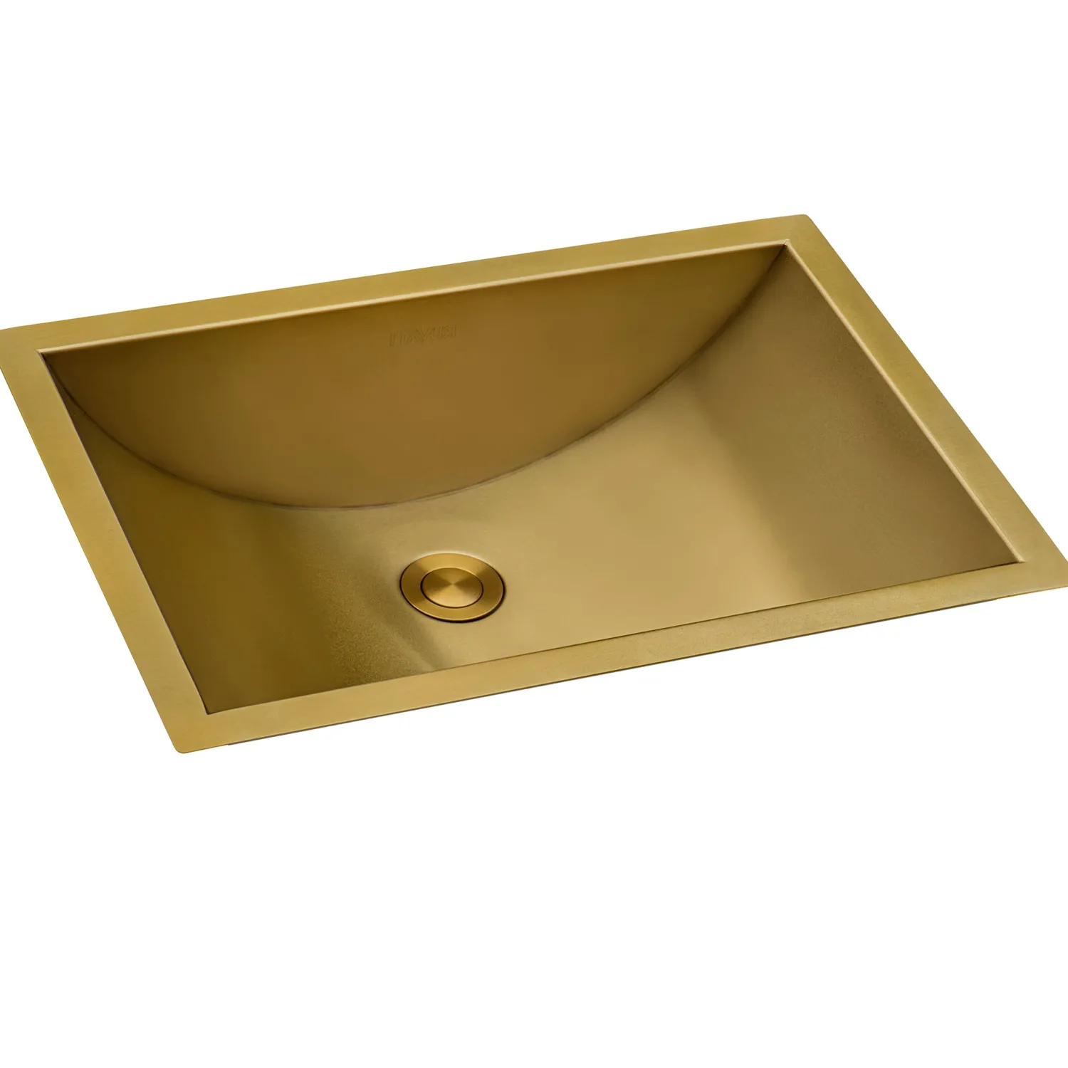 New 18" x 13" Undermount Brushed Gold Rectangular Stainless Steel Bathroom Sink Undermount|Gunmetal, Brass, & Gold