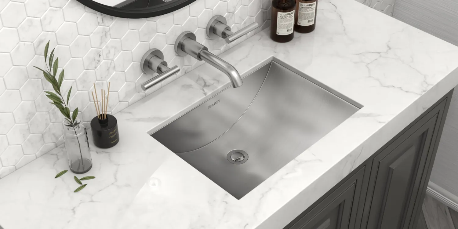 New 18" x 13" Undermount Brushed Stainless Steel Rectangular Bathroom Sink Undermount|Stainless Steel Sinks