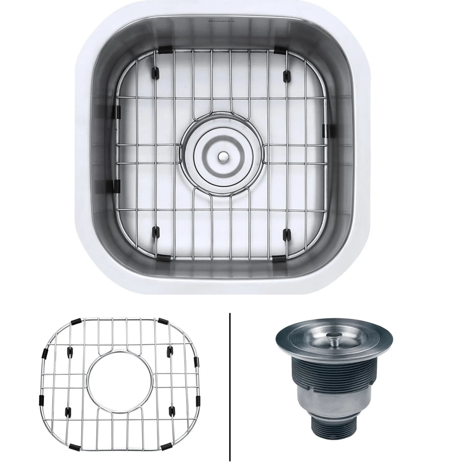 Online 16 x 16" Undermount 16 Gauge Stainless Steel Bar Prep Sink Sinks For Tight Spaces|Bar / Prep Sinks