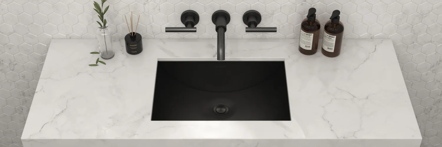 Outlet 20" x 14" Undermount Gunmetal Rectangular Stainless Steel Bathroom Sink Undermount|Gunmetal, Brass, & Gold