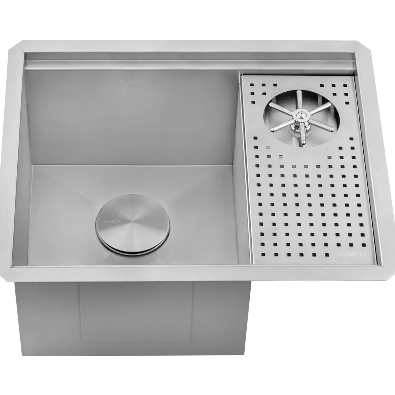 Clearance 22" x 18" Undermount Workstation Bar Sink and Glass Rinser Bar / Prep Sinks|Workstation Sinks
