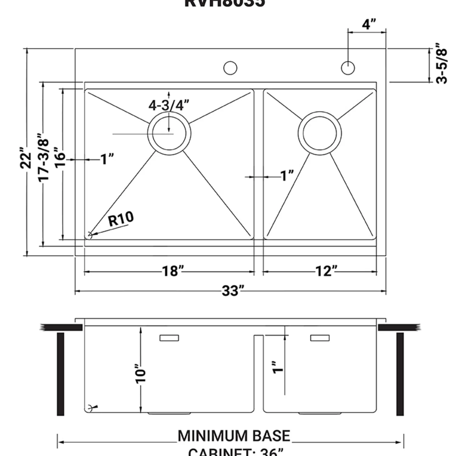 Online 33 x 22" Workstation Drop-in 60/40 Double Bowl Topmount Tight Radius 16 Gauge Stainless Steel Ledge Kitchen Sink Drop-In / Top Mount Sinks|Stainless Steel Sinks