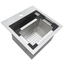 Clearance 15 x 15" Workstation Drop-in Topmount 16 Gauge Stainless Steel Bar Prep RV Sink Bar / Prep Sinks|Workstation Sinks